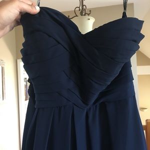 Navy sweetheart strapless bridesmaid dress